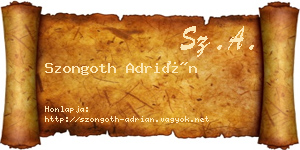 Szongoth Adrián névjegykártya