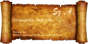 Szongoth Adrián névjegykártya